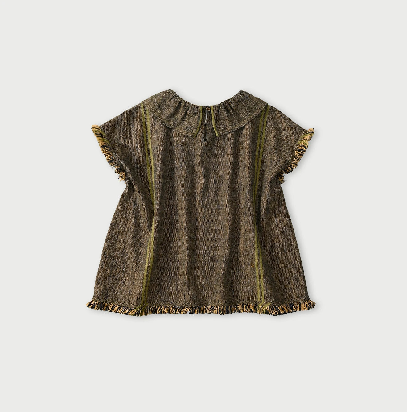 45R Ai Indigo Linen Sack Fringe Sleeveless Top - Image 12