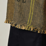 45R Ai Indigo Linen Sack Fringe Sleeveless Top