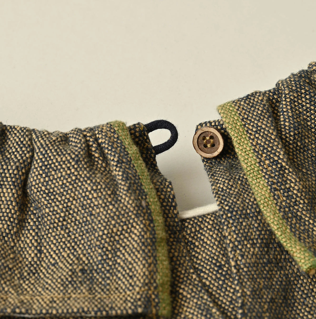 45R Ai Indigo Linen Sack Fringe Sleeveless Top