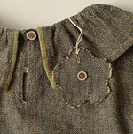 45R Ai Indigo Linen Sack Fringe Sleeveless Top