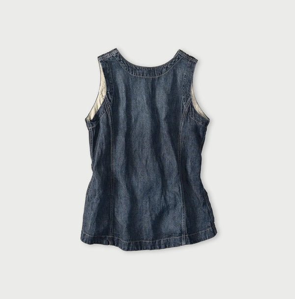 45R Linen Denim Sleeveless Top Zyu