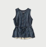 45R Linen Denim Sleeveless Top Zyu