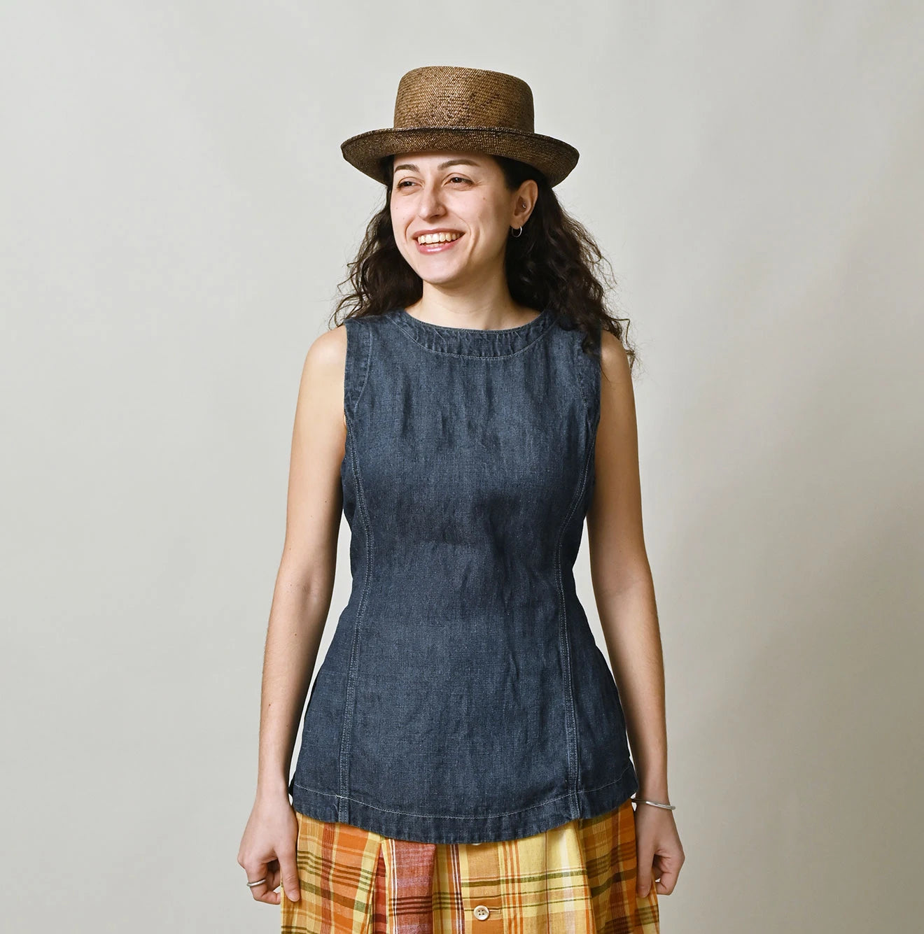 Linen Denim Sleeveless Top Zyu | 45R Official Online Store – 45R