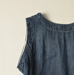45R Linen Denim Sleeveless Top Zyu