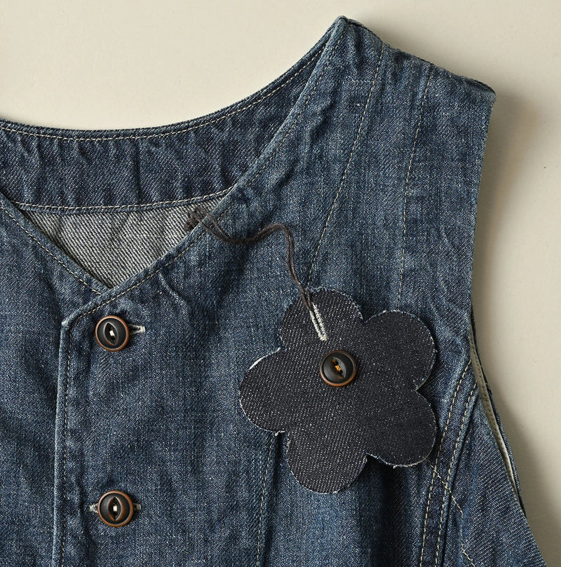 45R Linen Denim Sleeveless Top Zyu - Image 22