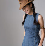Linen Denim Sleeveless Top Zyu