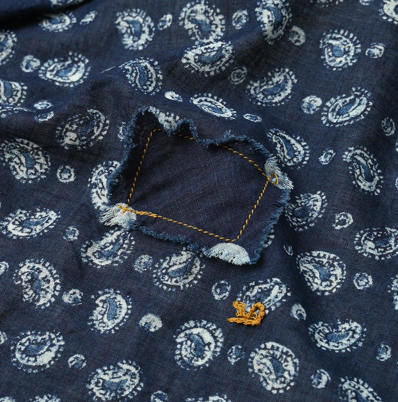 45R Indigo Bandana Patchwork Blouse