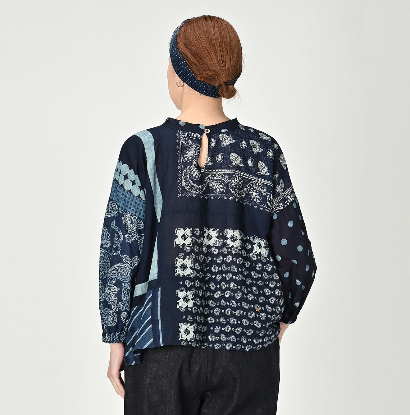 45R Indigo Bandana Patchwork Blouse