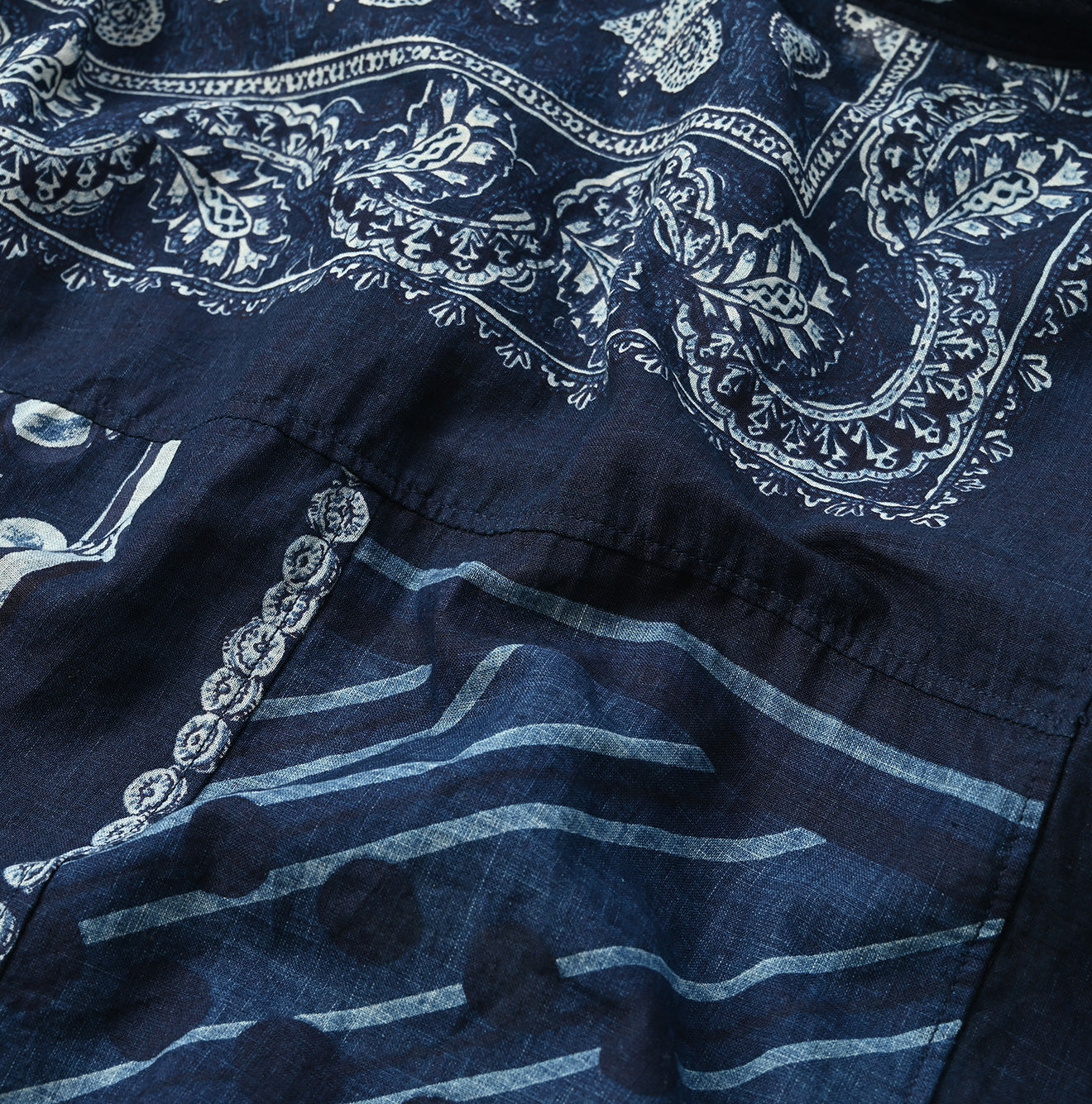 45R Indigo Bandana Patchwork Blouse