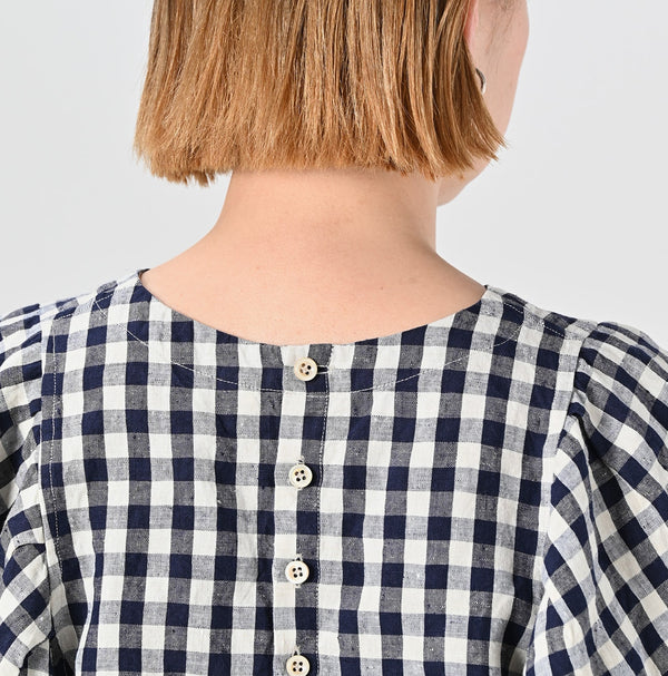 45R Dozume Linen Puff Sleeve Blouse