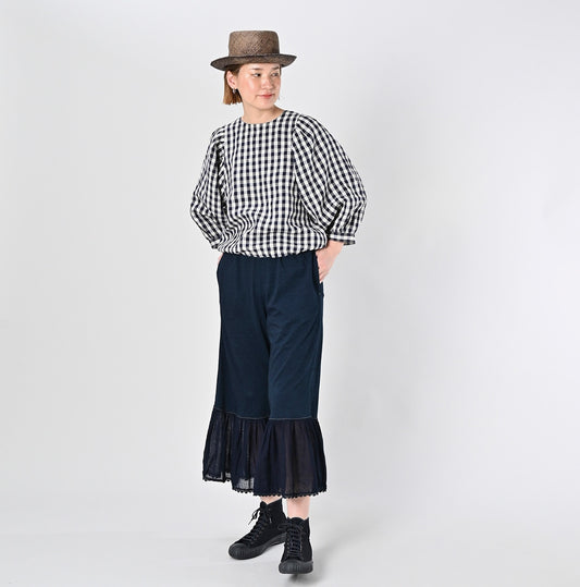45R Dozume Linen Puff Sleeve Blouse