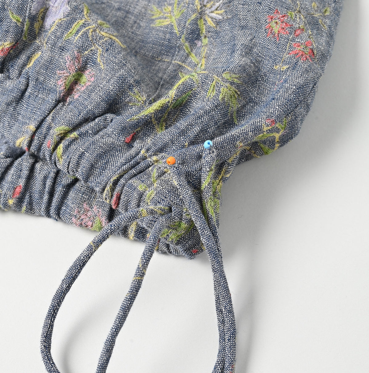 45R Dungaree Cotton Linen Flower Camisole
