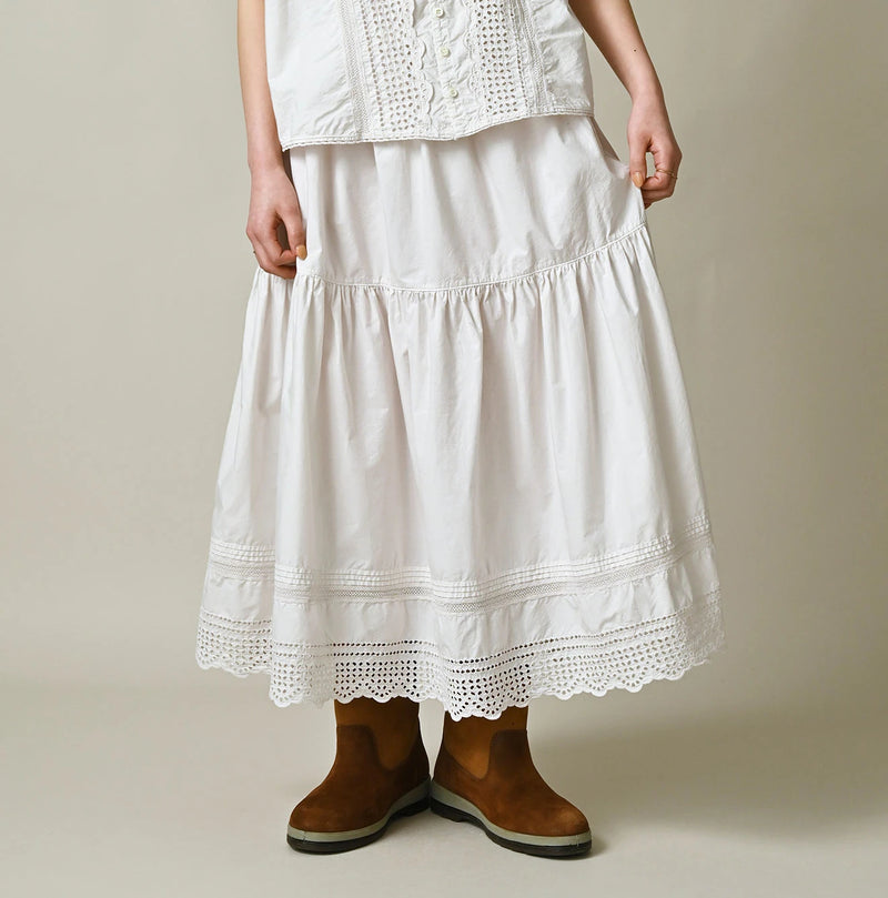 45R Supima Organic Batiste Cutwork Skirt - Image 4