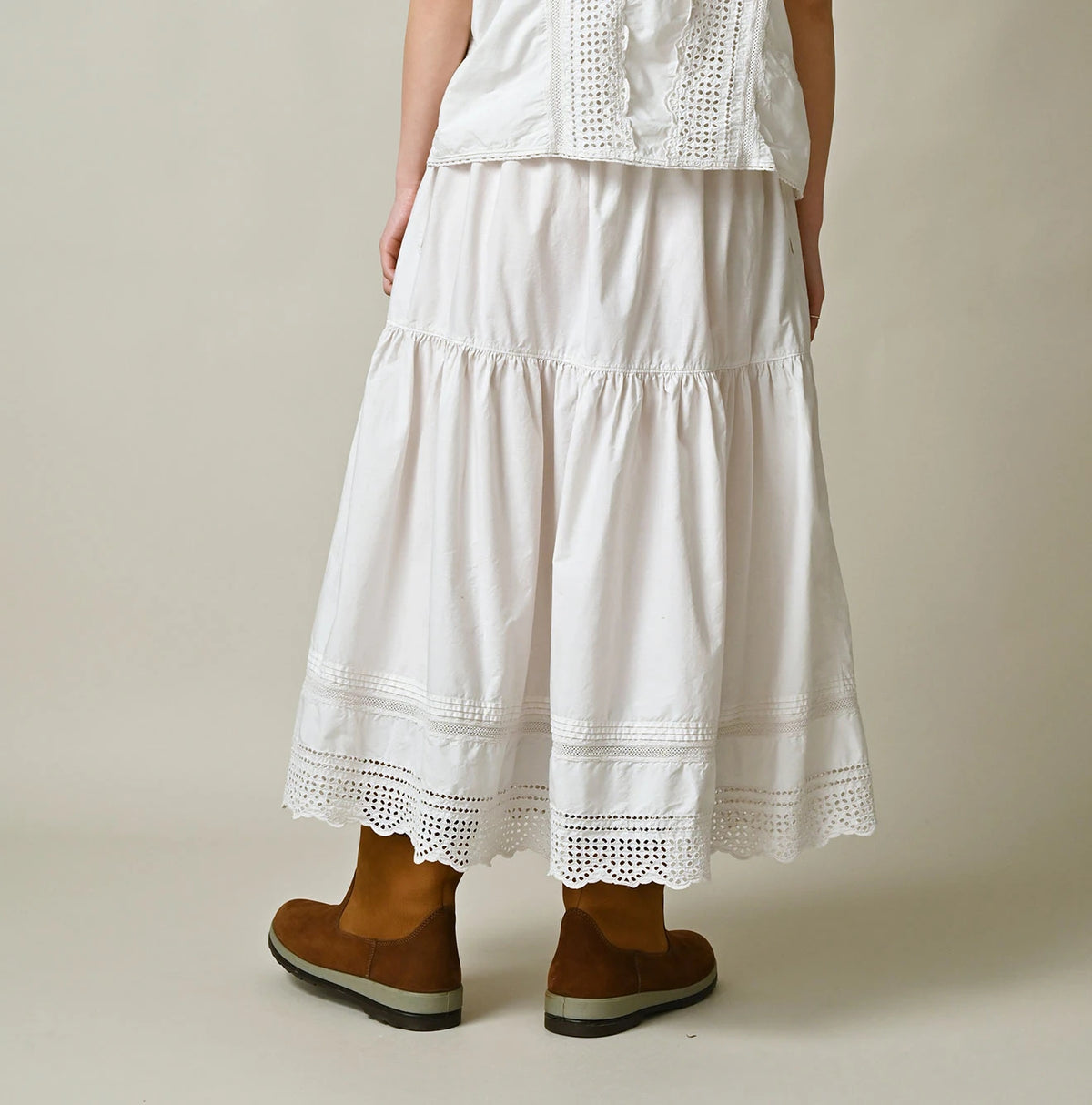 45R Supima Organic Batiste Cutwork Skirt