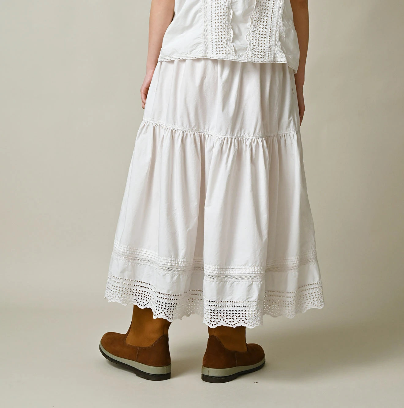 45R Supima Organic Batiste Cutwork Skirt - Image 6