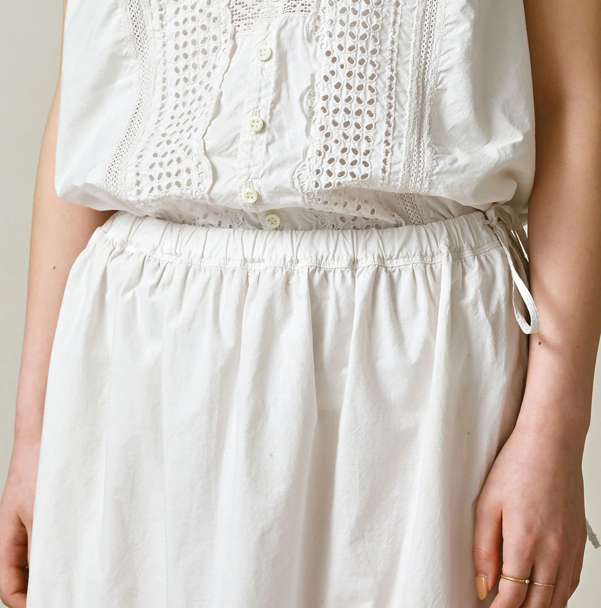 45R Supima Organic Batiste Cutwork Skirt