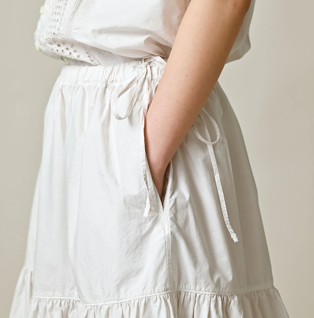 45R Supima Organic Batiste Cutwork Skirt