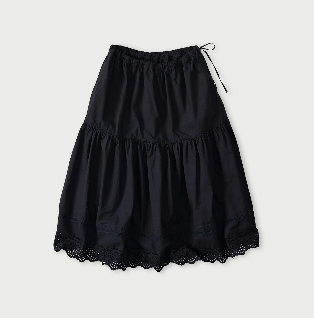 45R Indigo Supima Organic Batiste Cutwork Skirt