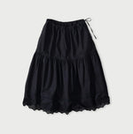 45R Indigo Supima Organic Batiste Cutwork Skirt