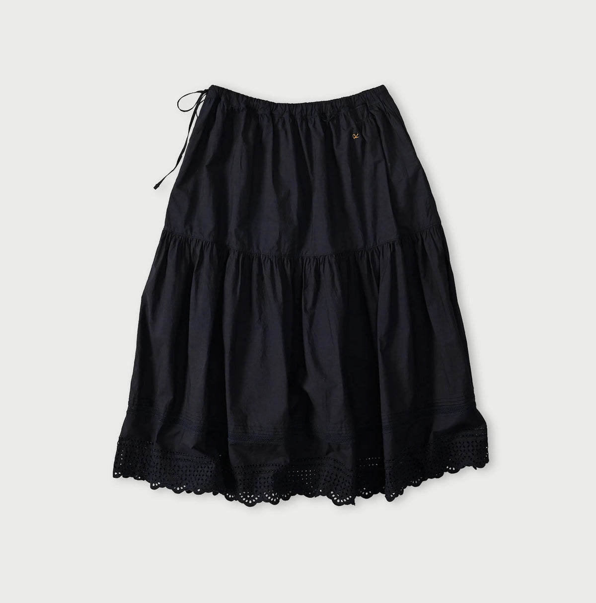 45R Indigo Supima Organic Batiste Cutwork Skirt