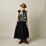 45R Indigo Supima Organic Batiste Cutwork Skirt