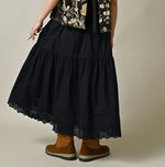 45R Indigo Supima Organic Batiste Cutwork Skirt