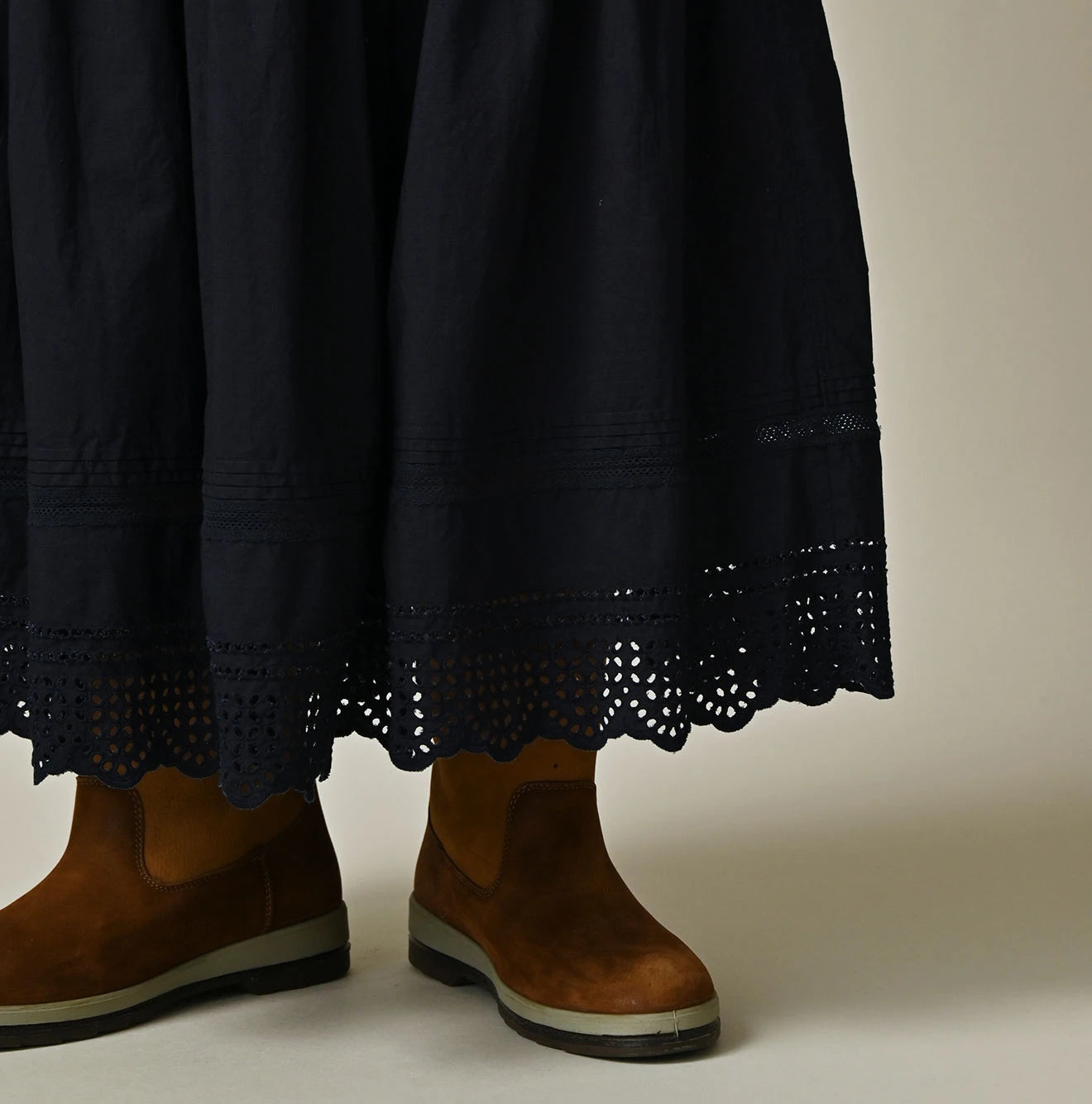 45R Indigo Supima Organic Batiste Cutwork Skirt - Image 8