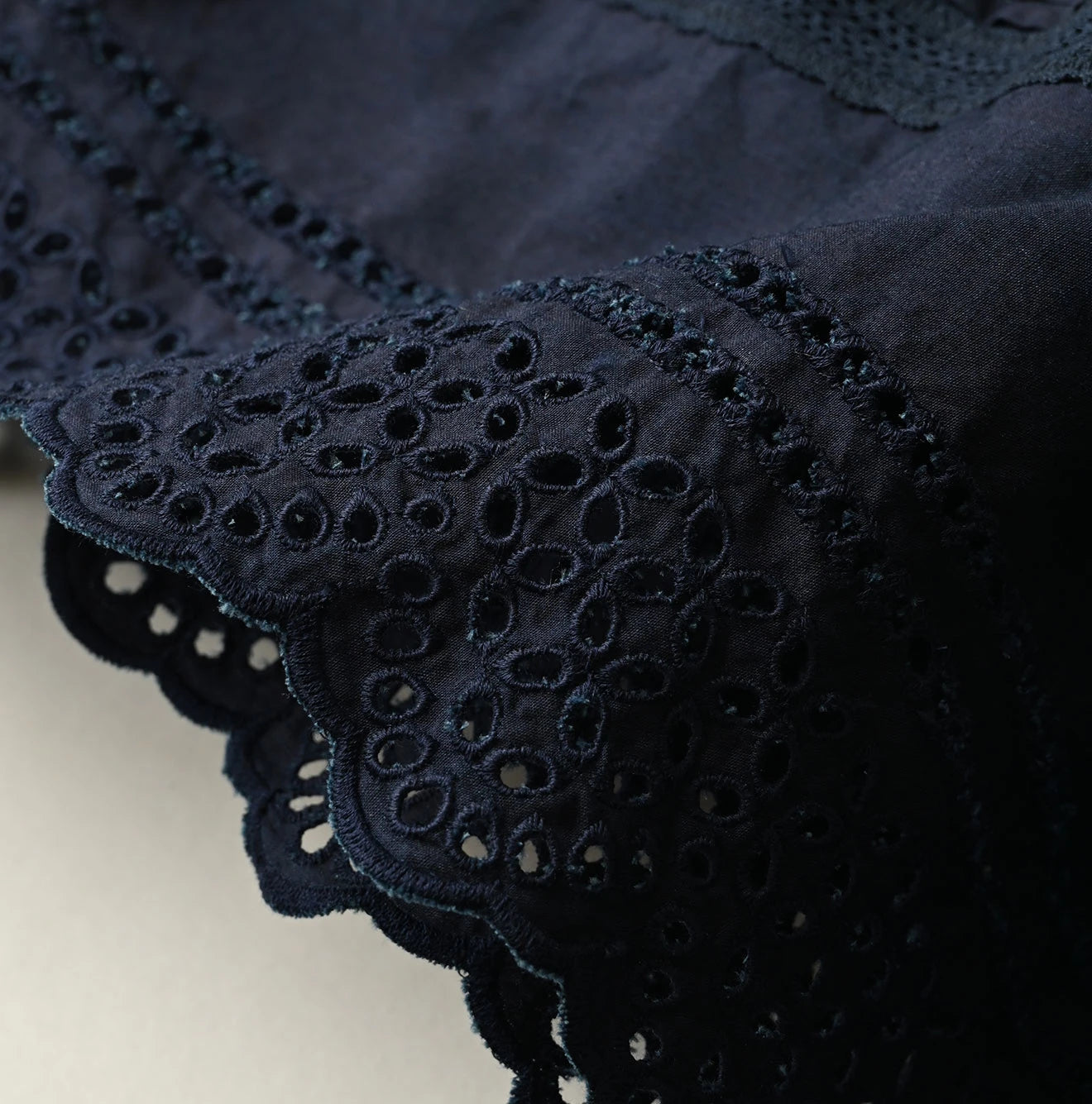 45R Indigo Supima Organic Batiste Cutwork Skirt - Image 14