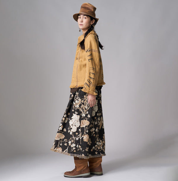 Cotton Linen Goza Apron Skirt