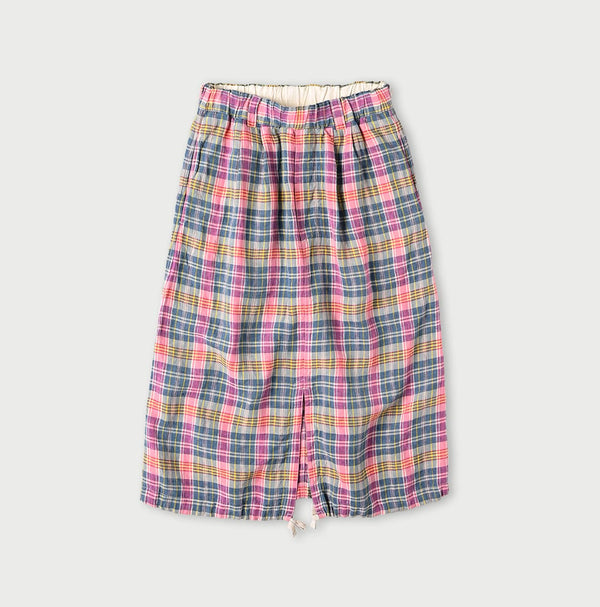 45R Linen Madras Easy Work Skirt