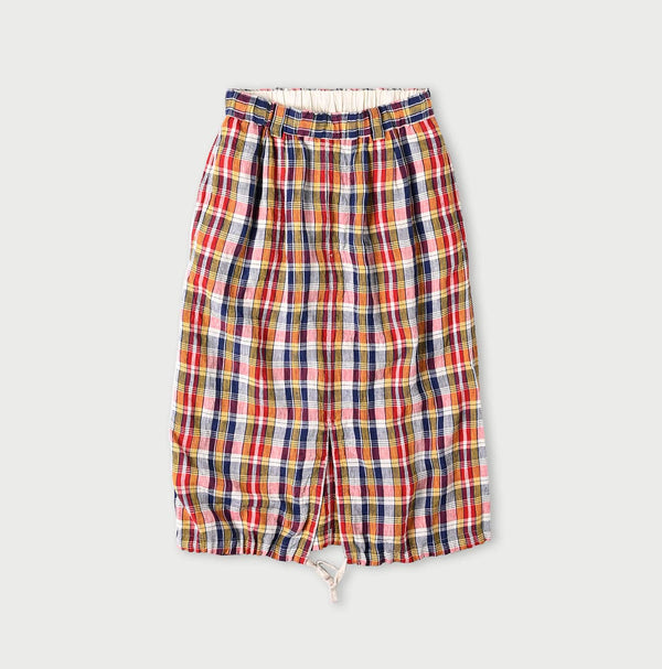 45R Linen Madras Easy Work Skirt