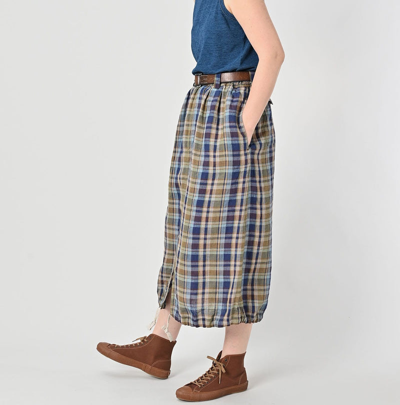 45R Linen Madras Easy Work Skirt - Image 6