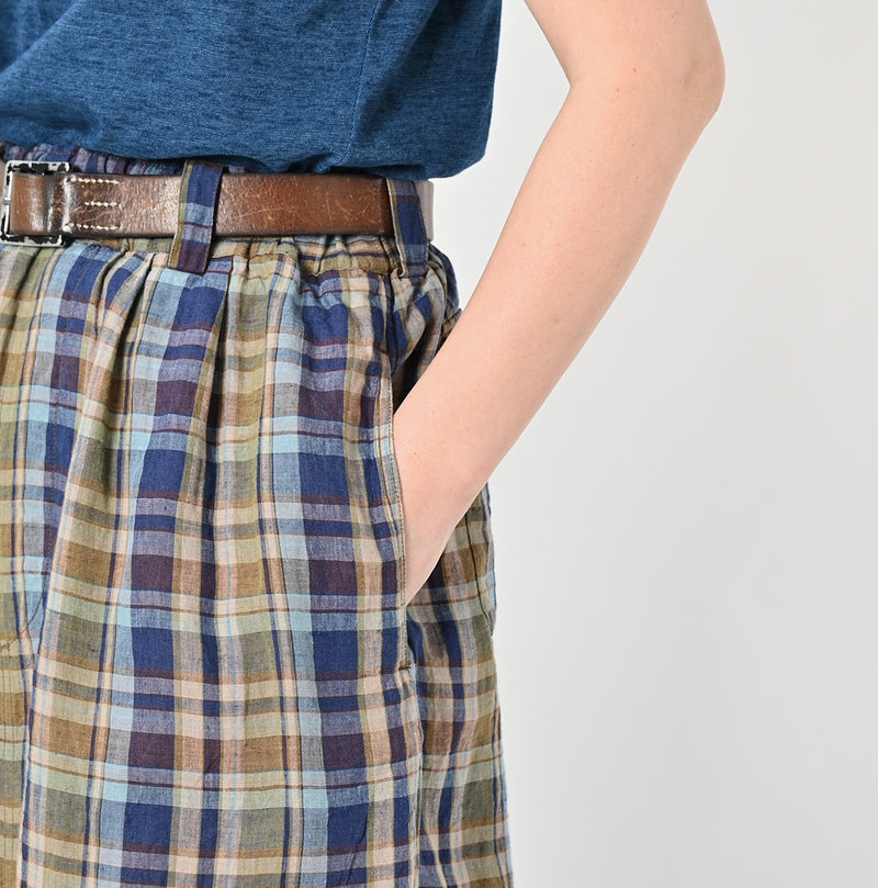 45R Linen Madras Easy Work Skirt - Image 9