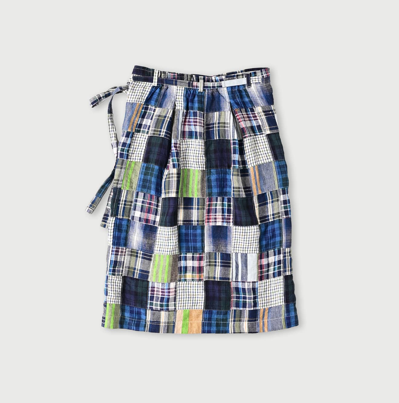 European Linen Patchwork Wrap Skirt – Spun in India – 45R GLOBAL