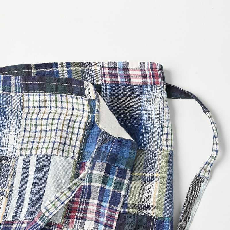 Linen Patchwork Wrap Skirt - Image 10