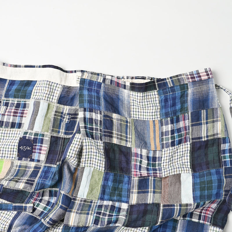 Linen Patchwork Wrap Skirt - Image 11