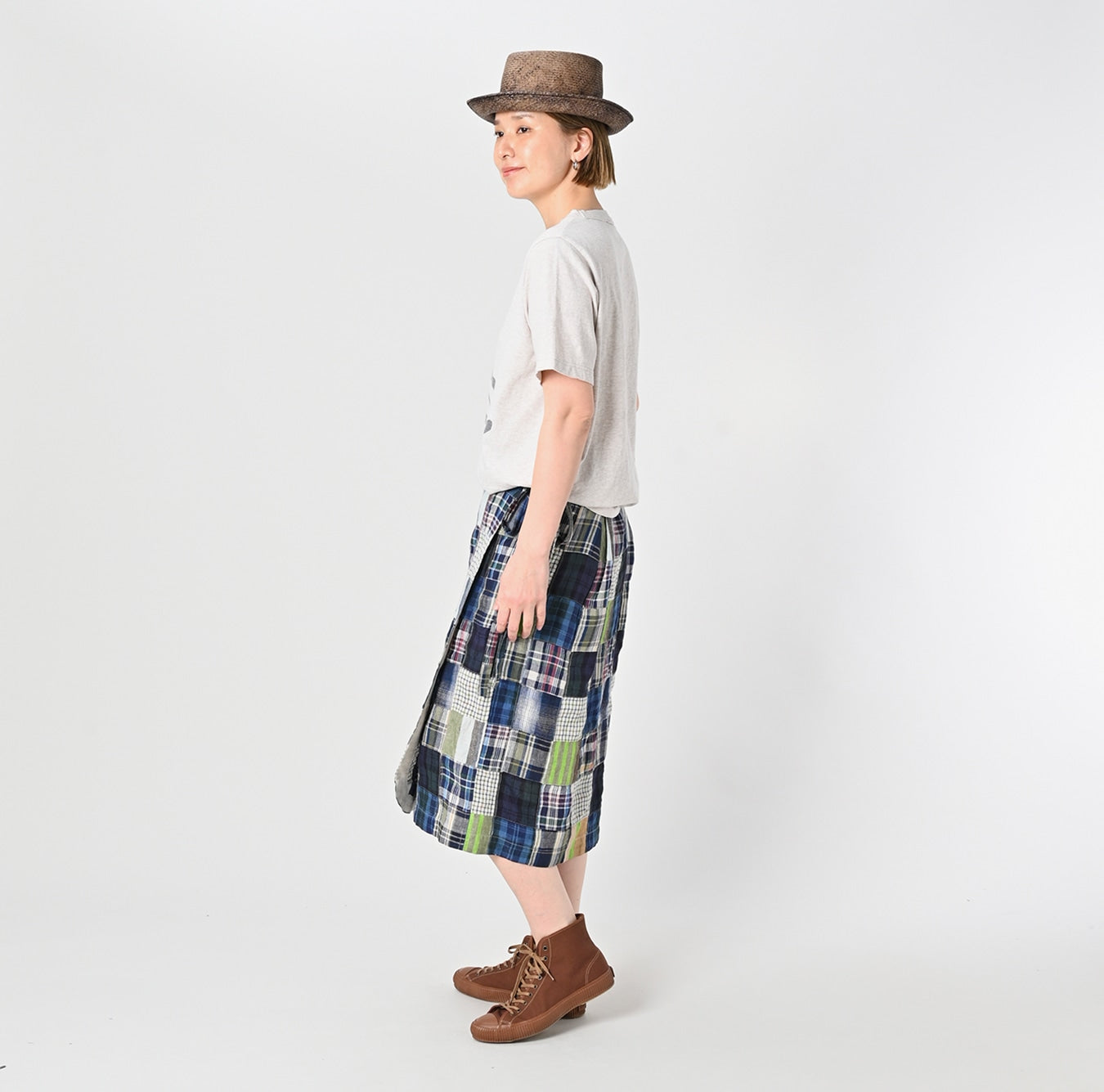European Linen Patchwork Wrap Skirt – Spun in India – 45R GLOBAL