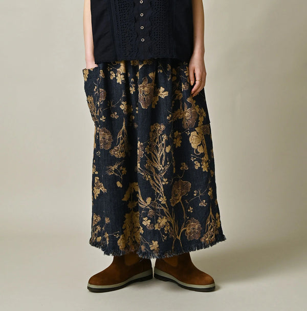 45R Indigo Gima Goza Duck Apron Skirt