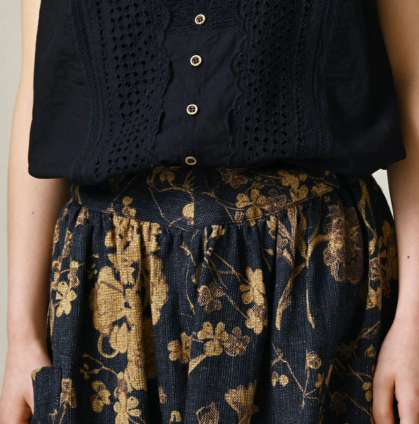 45R Indigo Gima Goza Duck Apron Skirt