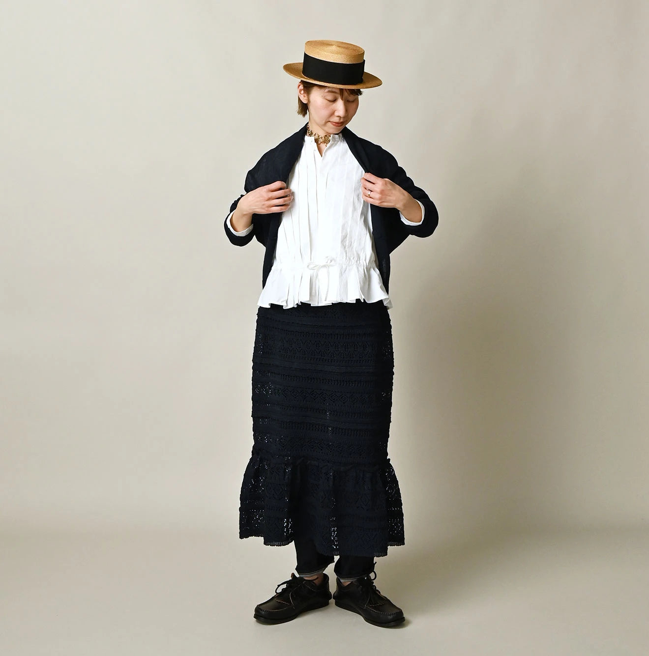 45R Indigo Gima Lace Skirt - Image 2