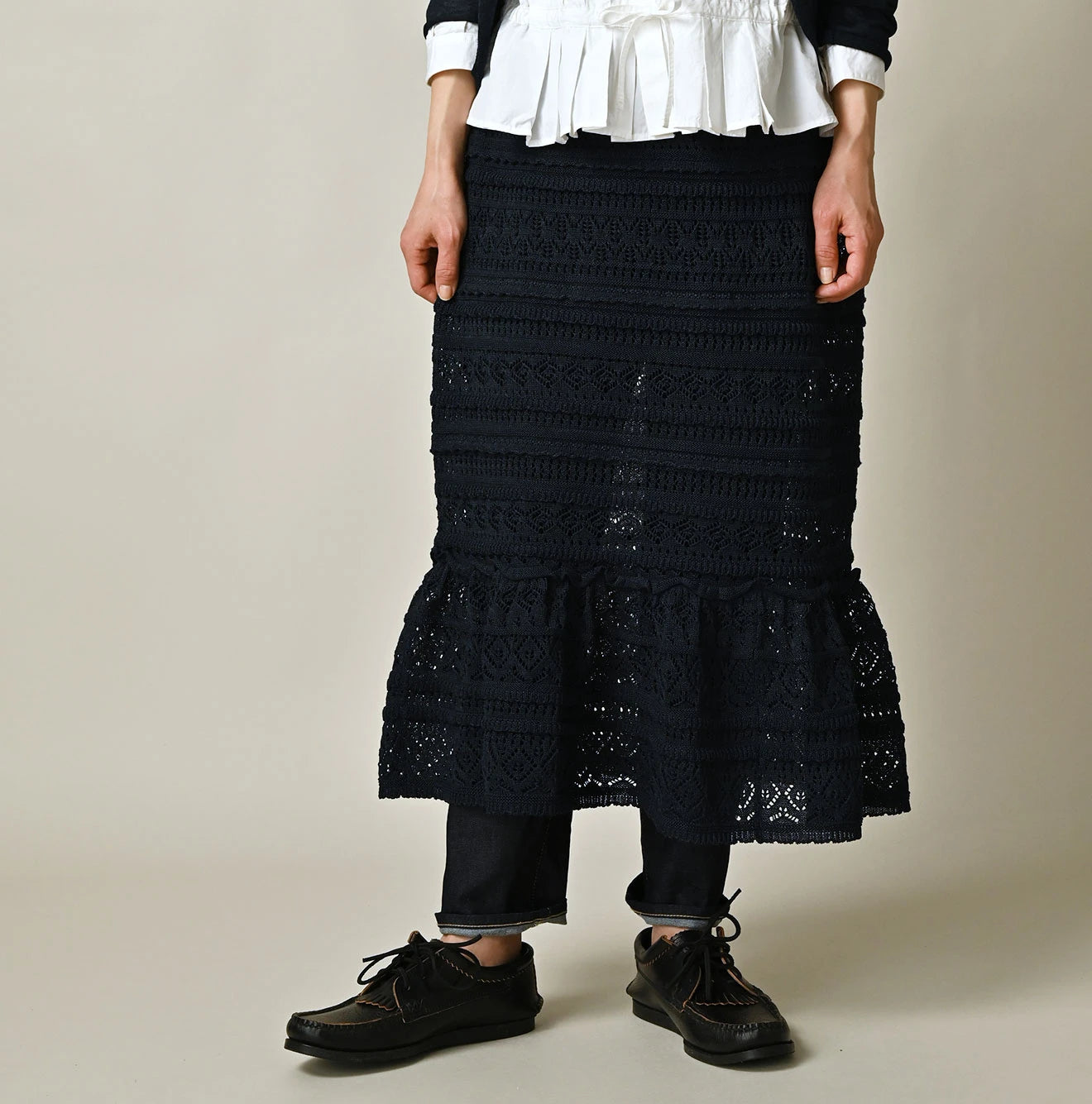 45R Indigo Gima Lace Skirt - Image 3