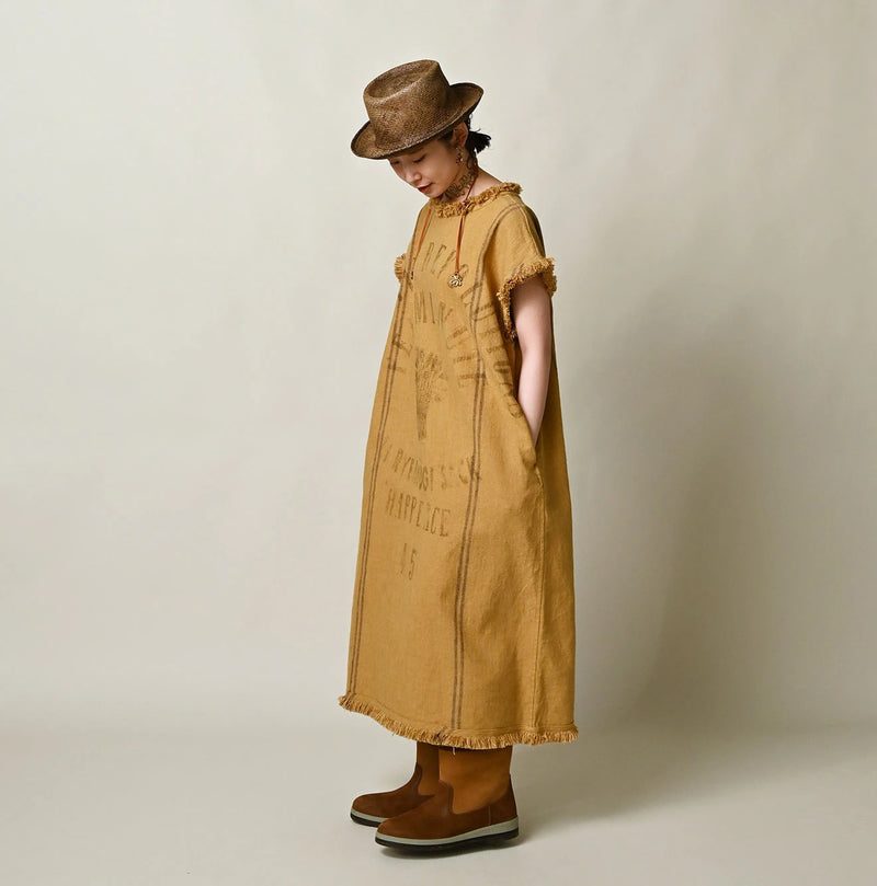 45R Linen Sack Fringe Dress - Image 3