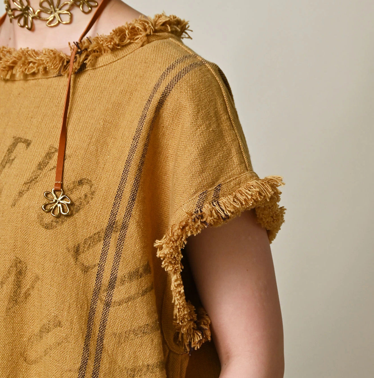 linen fringe dress Attersee Linen Fringe Dress Oyster - Size 2