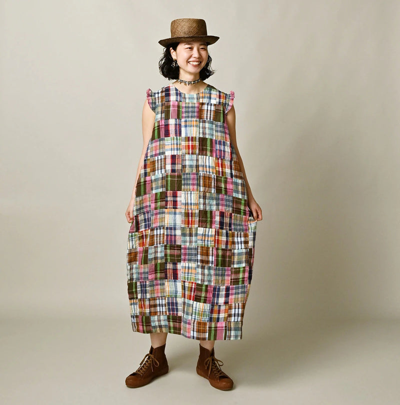 45R Linen Patchwork Dress - Image 3