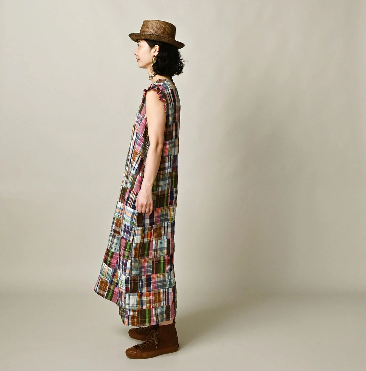 45R Linen Patchwork Dress