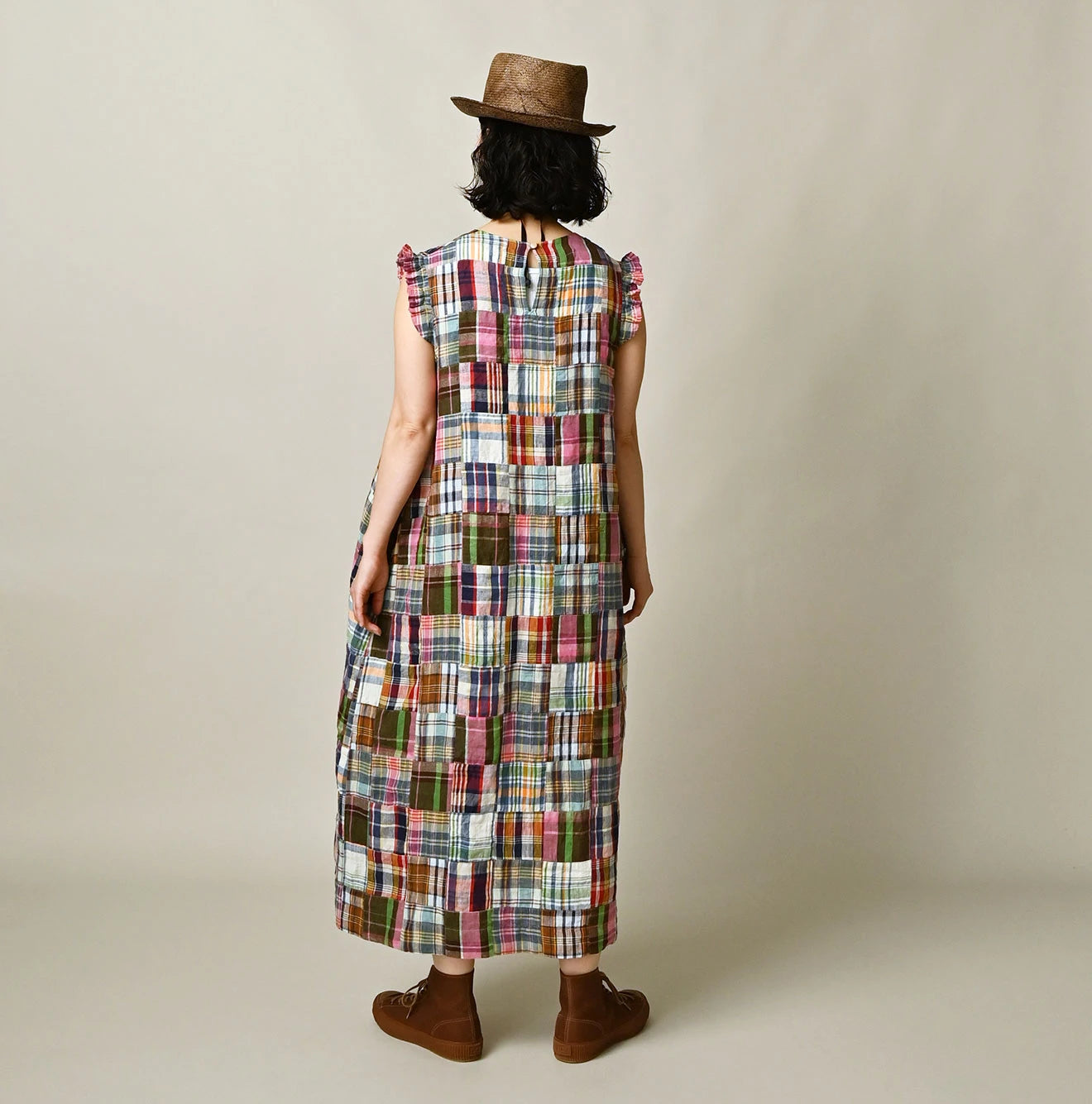 45R Linen Patchwork Dress - Image 5