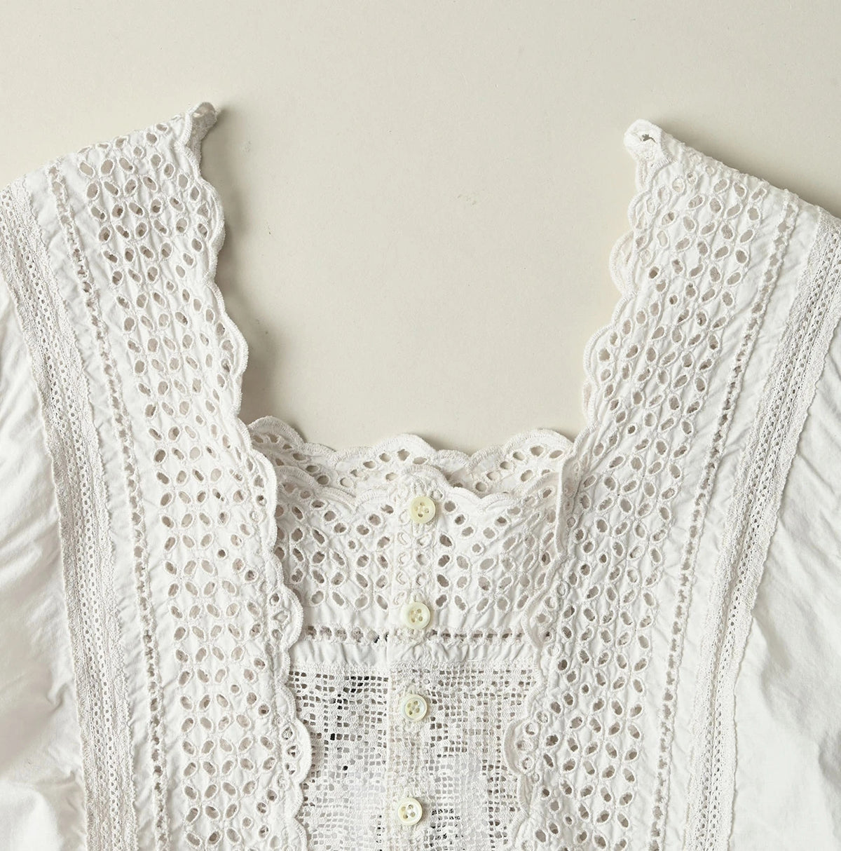 45R Supima Organic Batiste Cutwork Dress