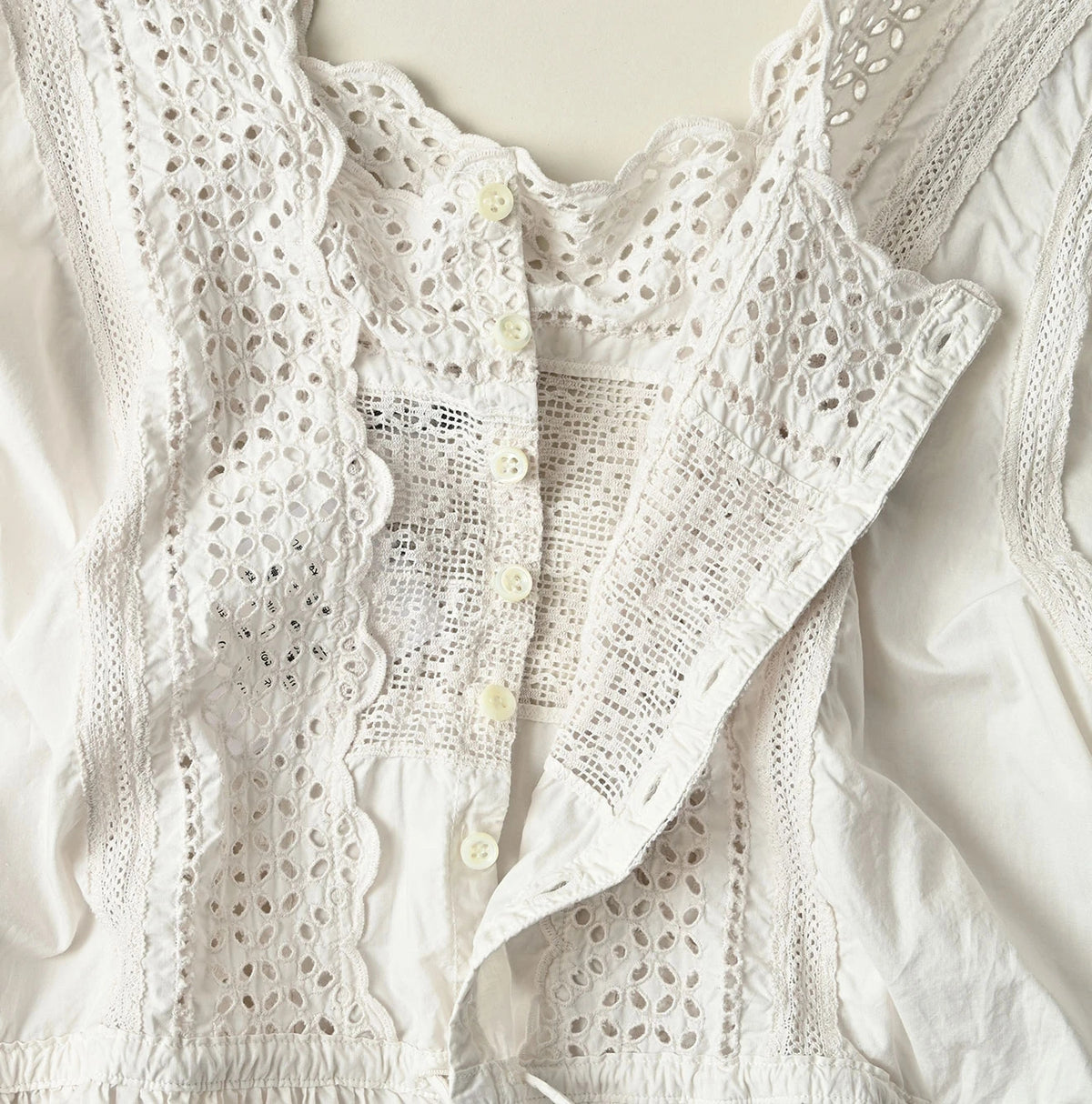 45R Supima Organic Batiste Cutwork Dress