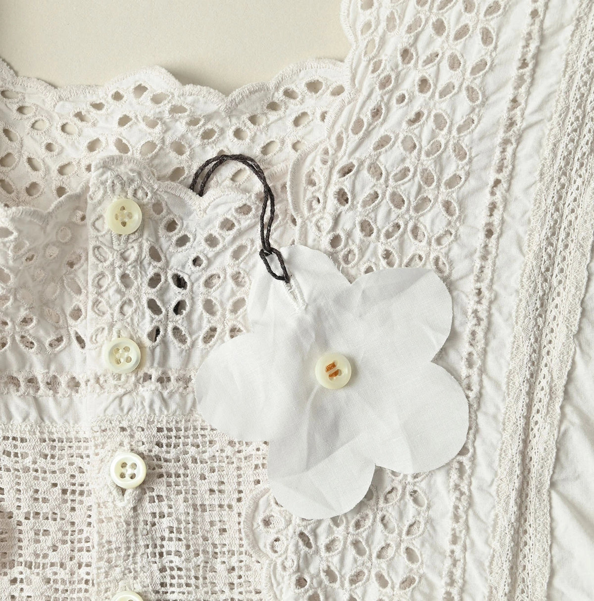 45R Supima Organic Batiste Cutwork Dress