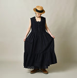 45R Indigo Supima Organic Batiste Cutwork Dress